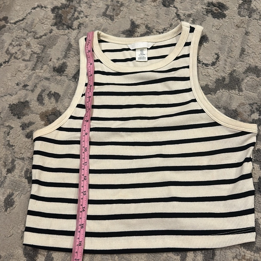 H&M Ribbed Striped Crop Top Tank - Picture 13 of 16